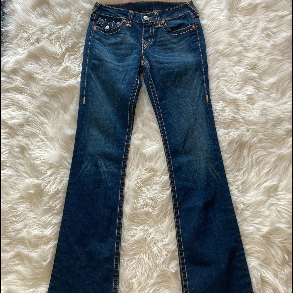 ❤️SOLD❤️True Religion Brand Jeans Dark Wash Bootcut Size 27 EUC - Picture 1 of 9